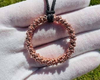 New Dimension NuEarth Cubit Tensor 432mhz Triple Twist Pendant Harmonize EMF Masculine and Feminine Energy Balance Quarter Cubit size Copper