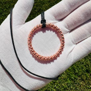 Physical Harmony Pain Relief Tensor Ring Pendant Double Twist Copper 144 megahertz Frequency Healing Technology pendant necklace