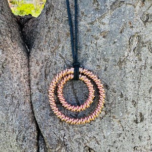 Aligned 8 Pendant Balance & Harmony + Amjorca Cubits Tensor Rings DNA Activation Chakra Balancing Double Twist Copper Scalar Necklace