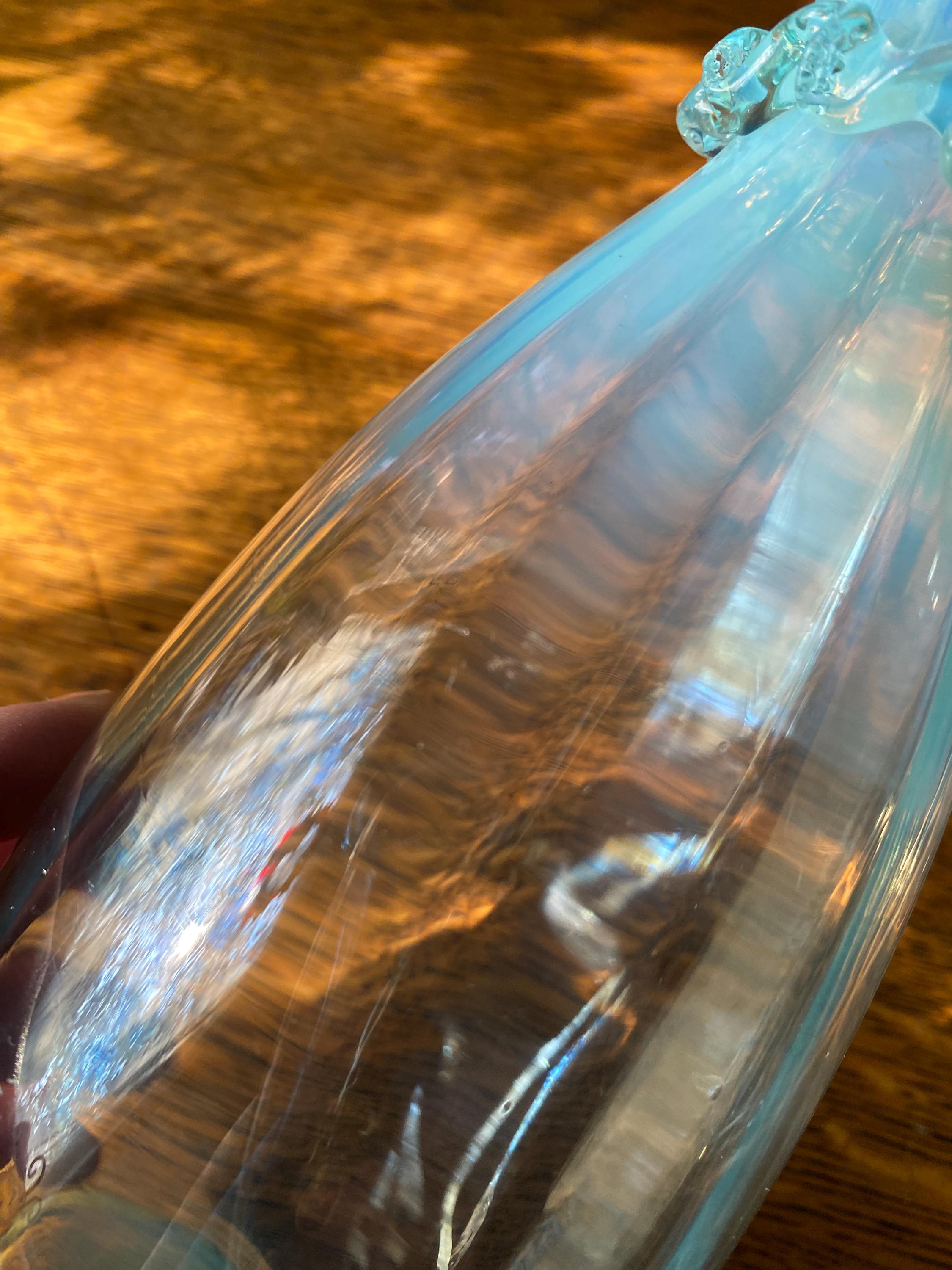 ヴィンテージ フェントン ブルー オパールセント ガラス 花瓶 - Etsy 日本