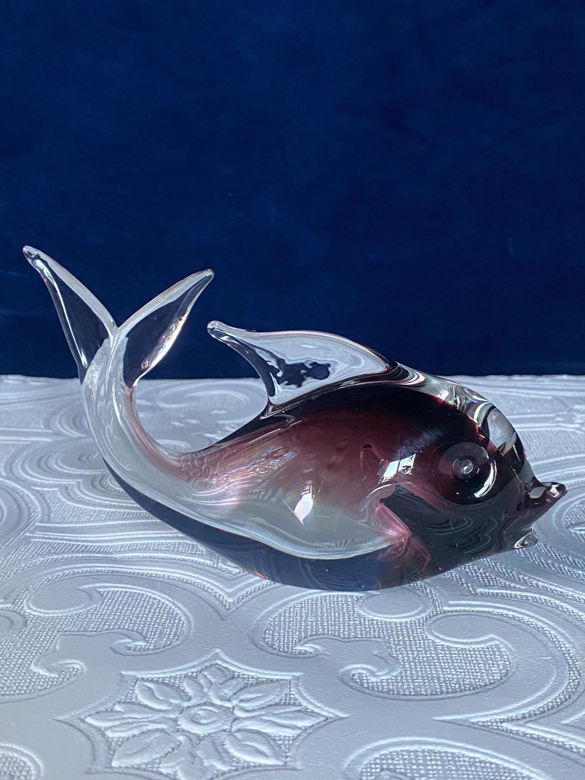 Vintage Murano Italian Purple Glass Dolphin - Etsy Denmark