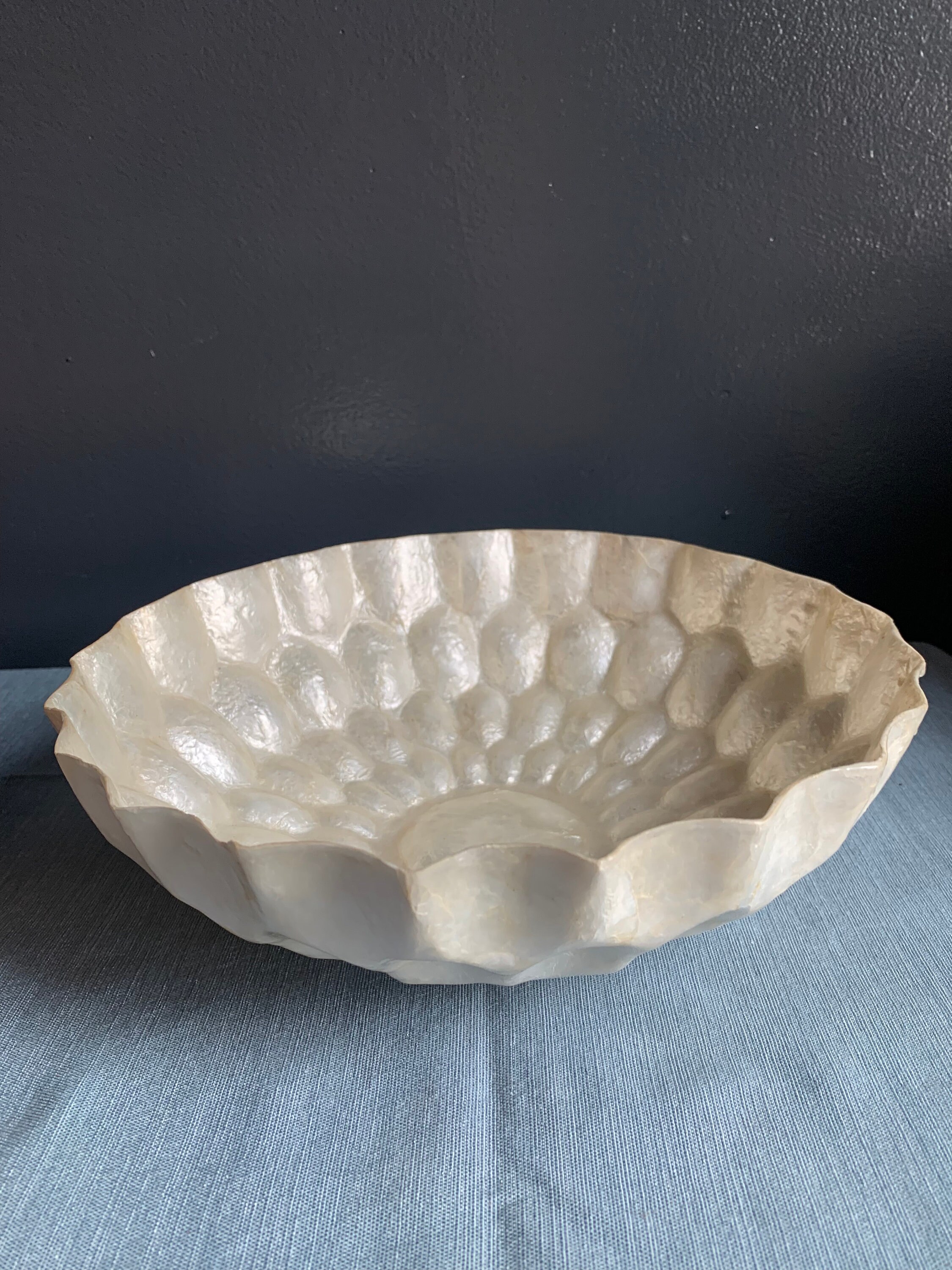 Vintage Large Capiz Shell Bowl - Etsy