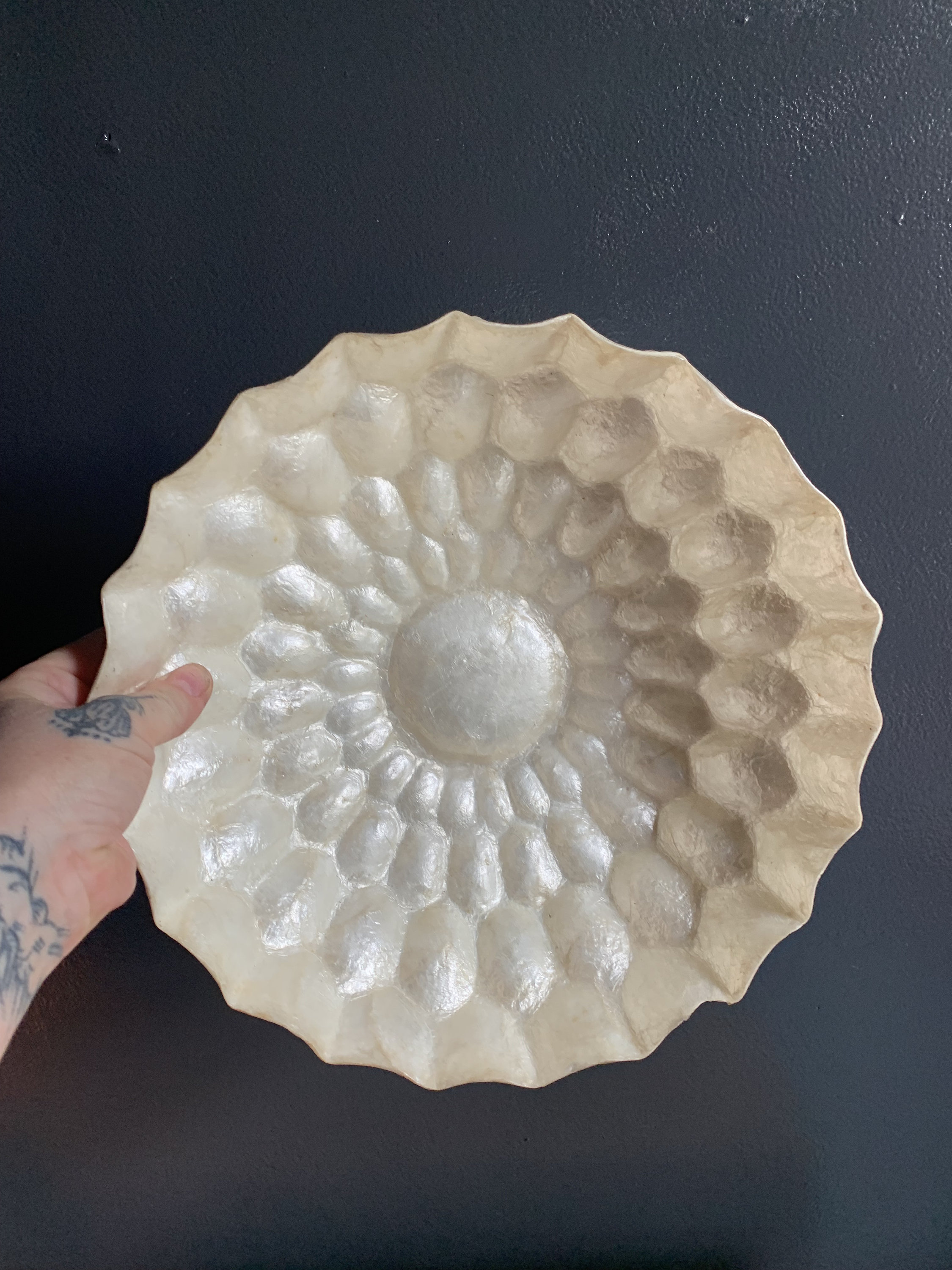 Vintage Large Capiz Shell Bowl - Etsy