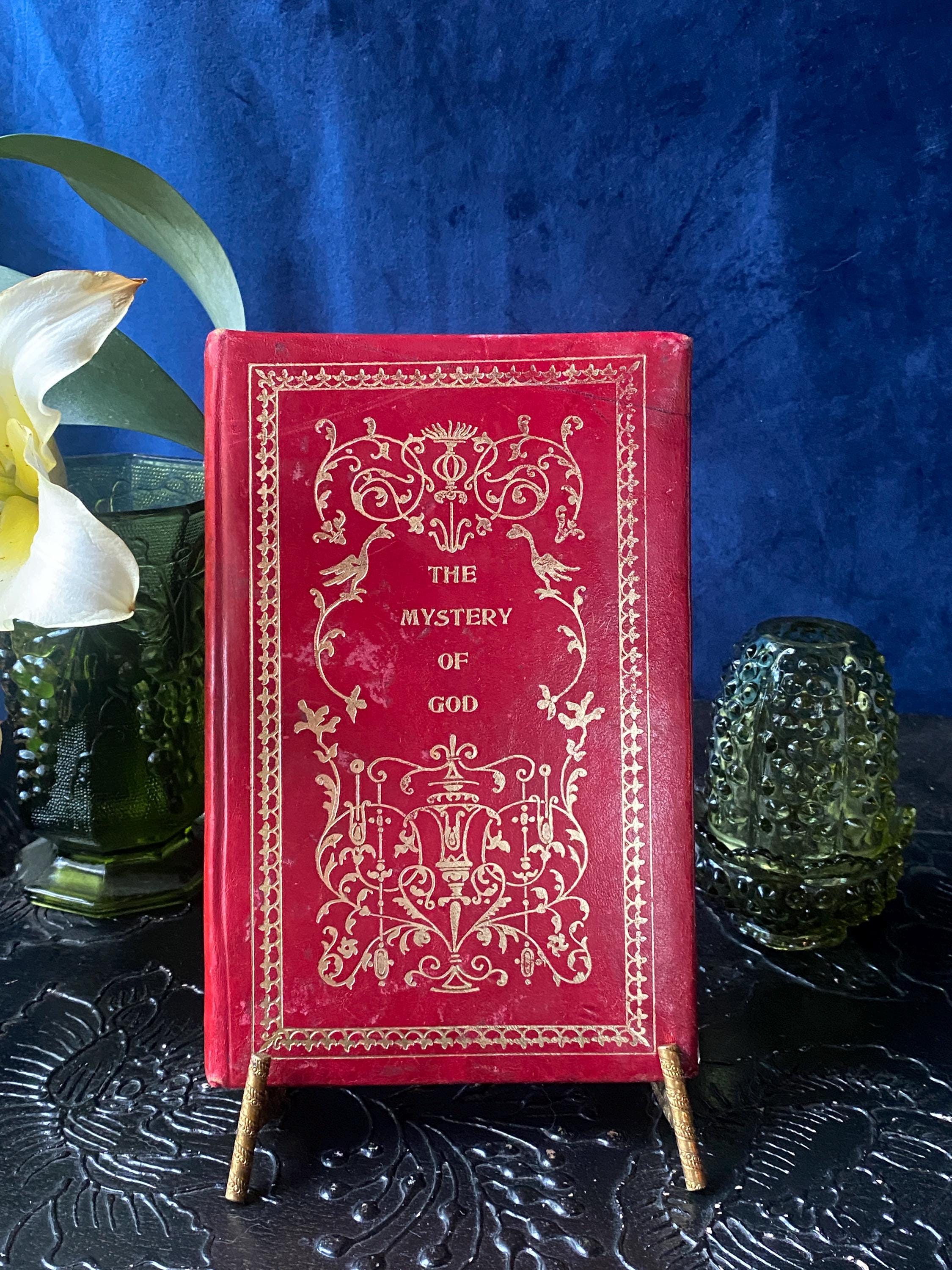 Vintage Hardcover The Mystery of God Red Leatherbound Book