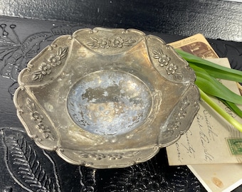 Vintage Godinger Silver Art Company Footed Silverplate Ornate Decorative Dish