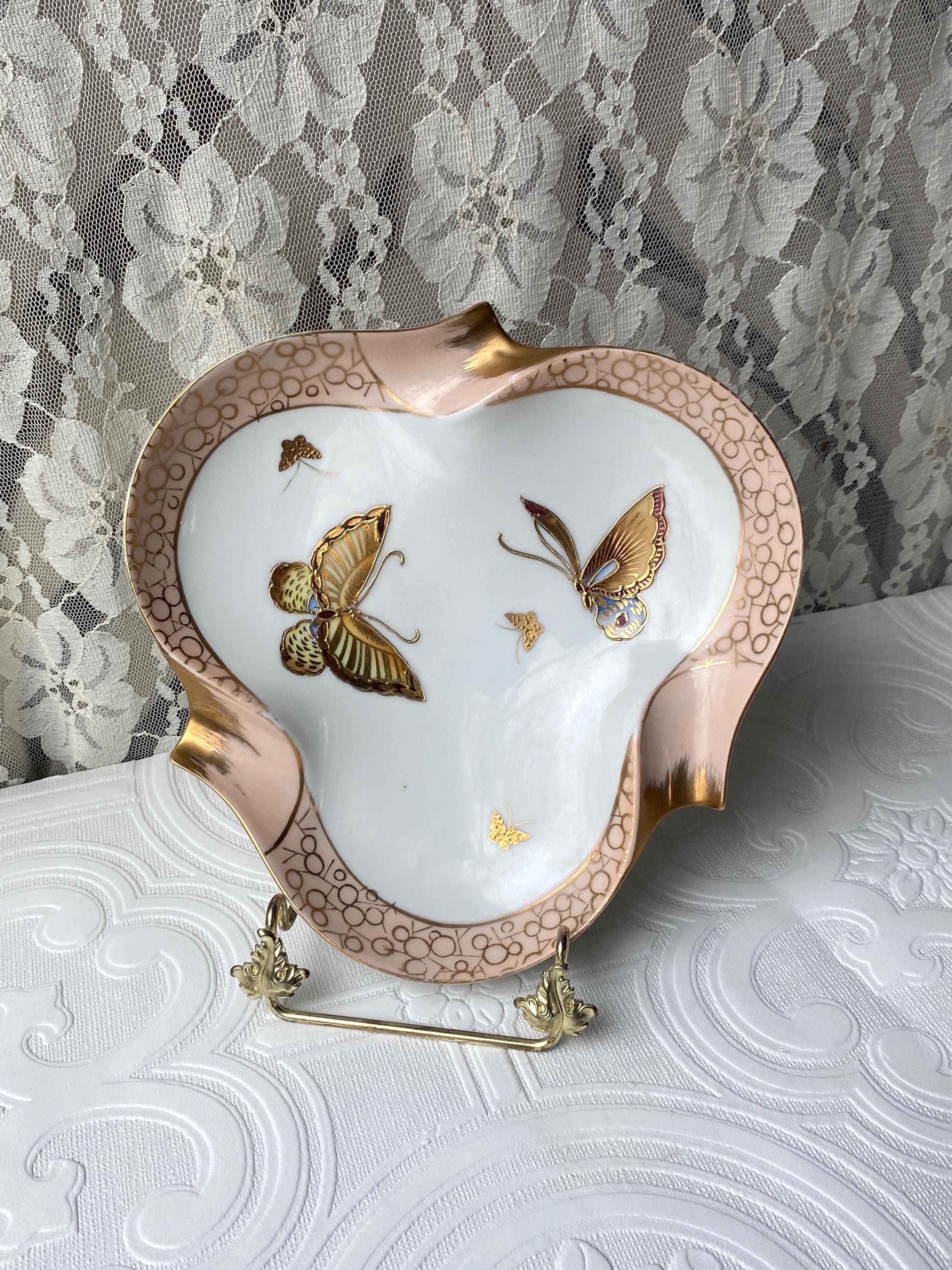 再公開のため値下げ ビンテージ　Andrea アメリカ鷲デザイン 4枚セット Vintage Ceramic Andrea Catch-all Dish Ashtray With Butterflies and