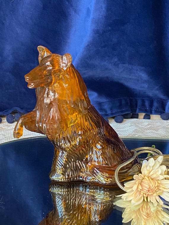 Vintage AVON Collectible Glass Faithful Laddie Dog Perfume Bottle