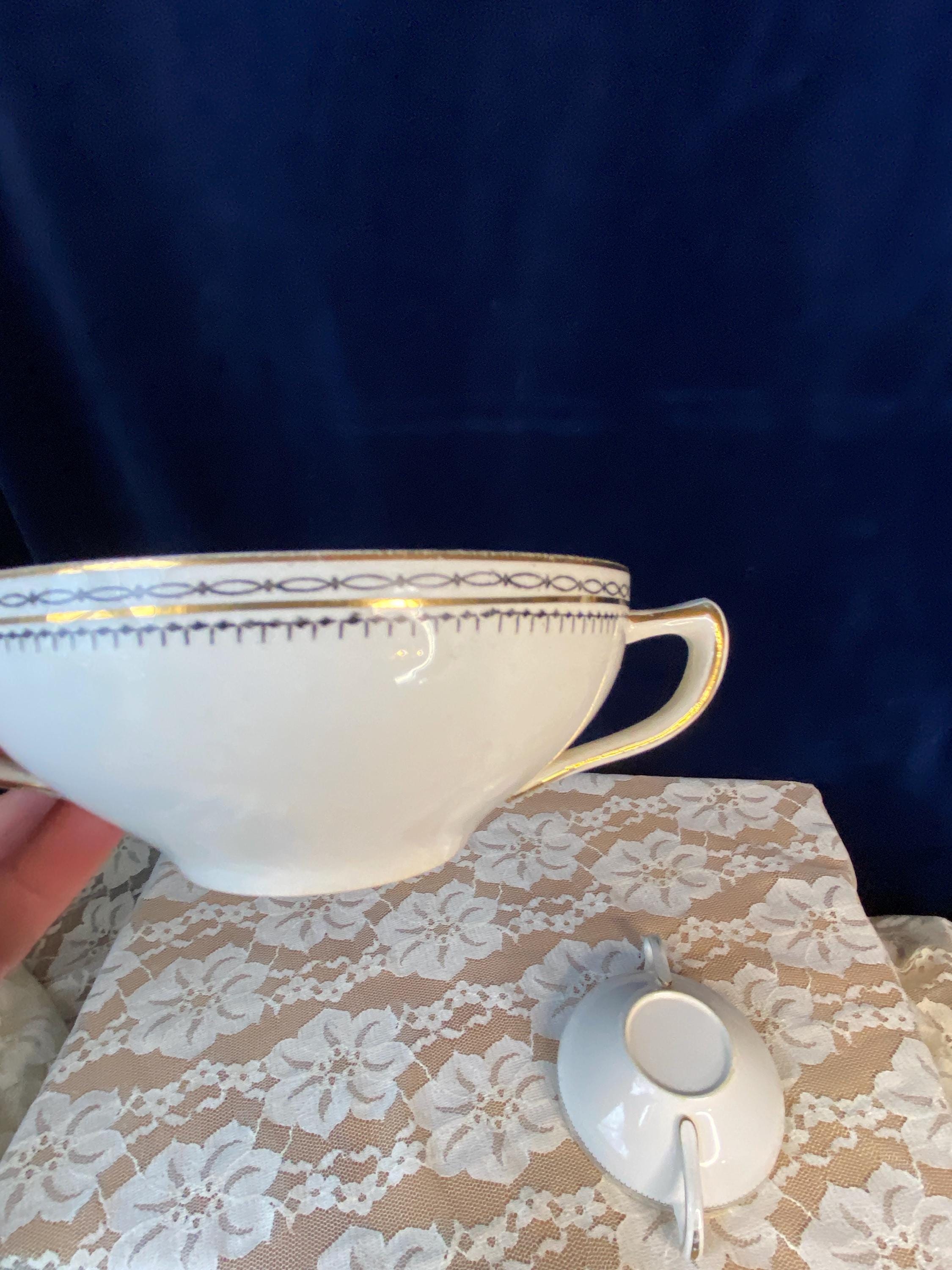 Two Vintage Porcelain Double Handle Soup Cups - Etsy