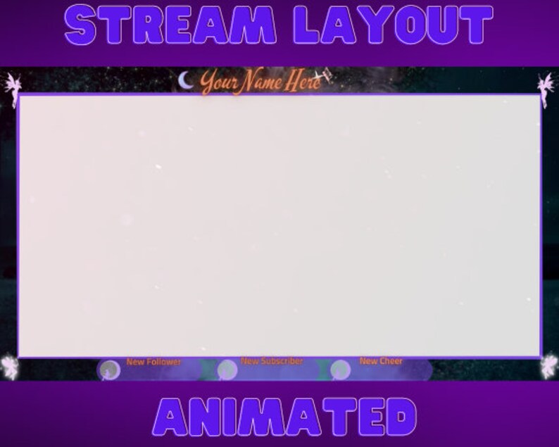 Magical Fairy Forest Full Screen Live Stream Overlay for Twitch Youtube ...