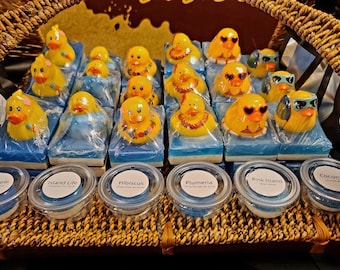 Scrub-A-Dub~ Jabón de leche de cabra y jabón transparente con forma de pato de goma