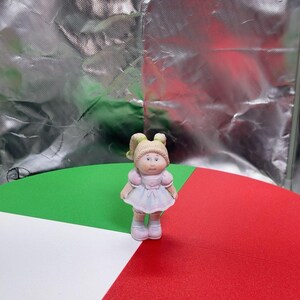 Vintage Cabbage Patch Kids Mini PVC Figurine, Pink Dress Girl Doll, Collectible Toy Figure