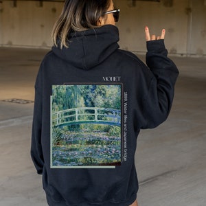 Monet hoodie, Art lover hoodie, Artsy hoodie, lily hoodie, fine art hoodie, cool art hoodie, Art history student teacher gift, Dark academia