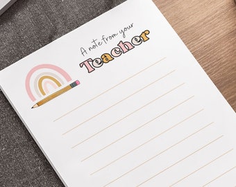 Teacher Sticky Notes Back to School notepad Back 2 School Custom Sticky Notes Teacher gift Christmas Gift Educator Teacher present