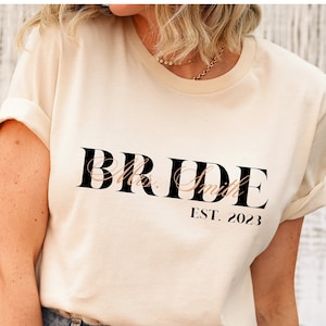 Personalized Mrs shirt Bride Last Name t-shirt Bride custom tee Bride Gift Mrs Custom Future Mrs Wedding Gift Bridal Shower Gift Engagement