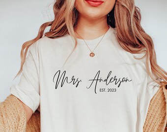 Personalized Gift for Bride Bridal Shower Gift Wedding Gift Bride To Be Gift Custom Bridal Gift Bride Tee Honeymoon Pajamas