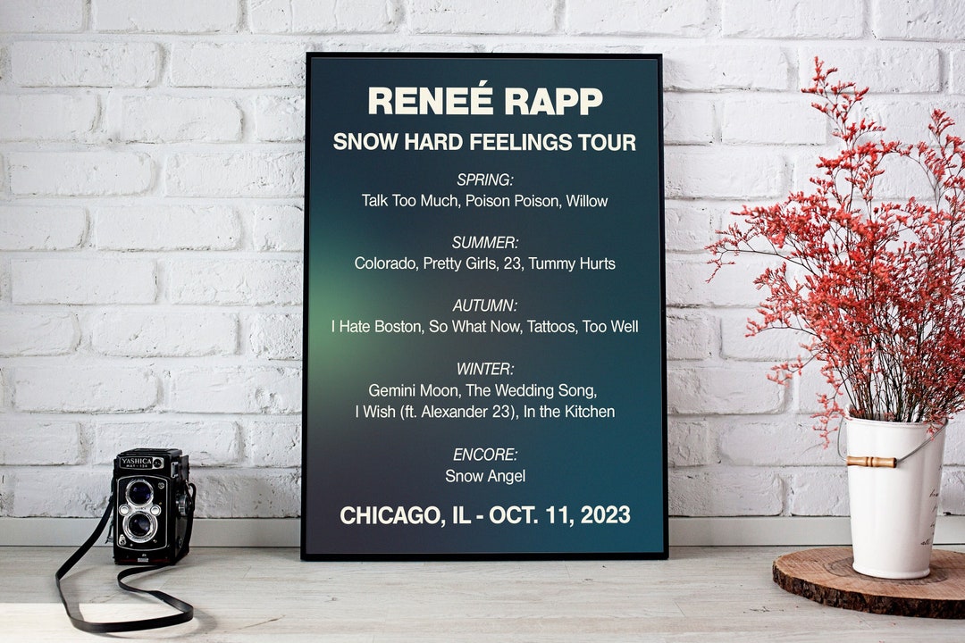 Custom Reneé Rapp, Snow Hard Feelings Tour Setlist, Digital Print