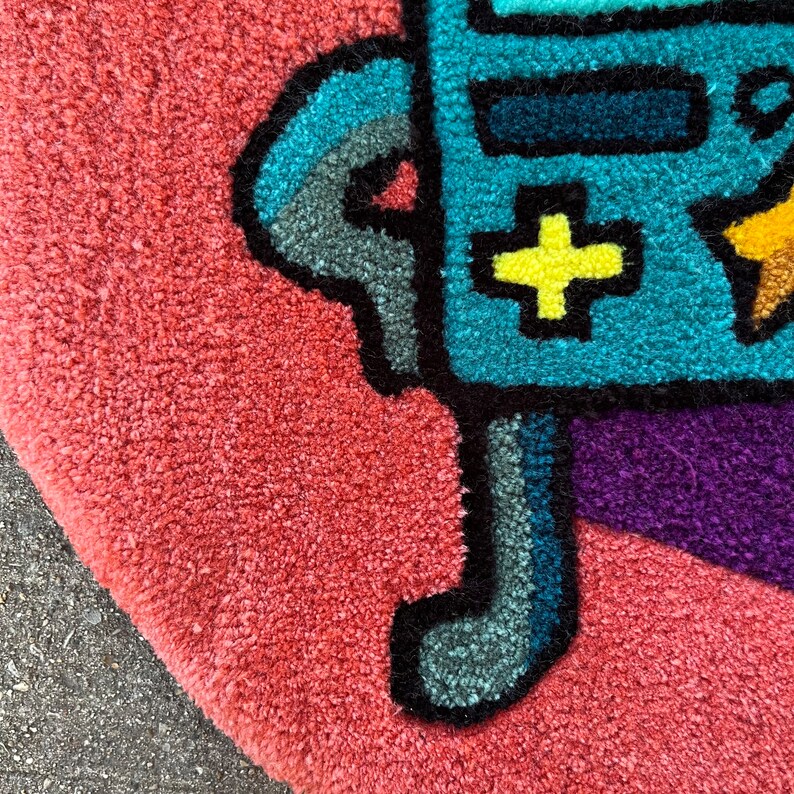 Adventure Time BMO Custom Handmade Tufted Accent Area Rug Wall Hanging ...