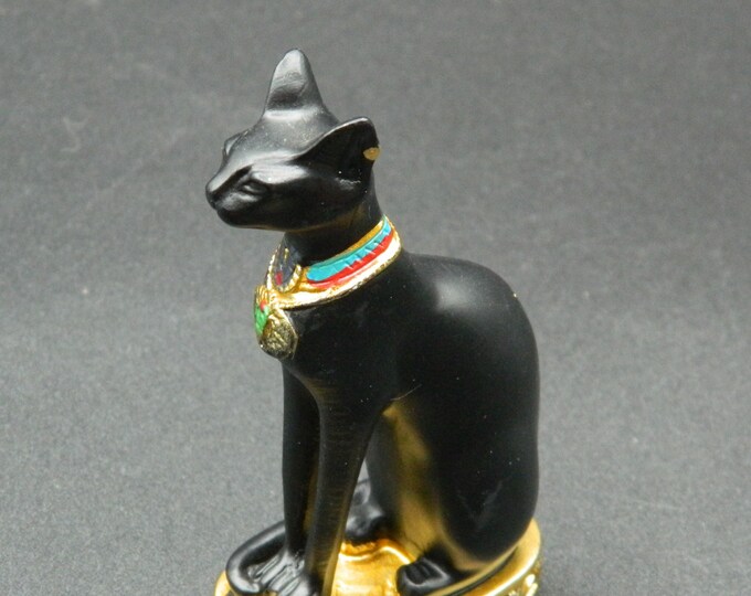 Egyptian Miniature Cat Statue Figurine 3.5h Etsy
