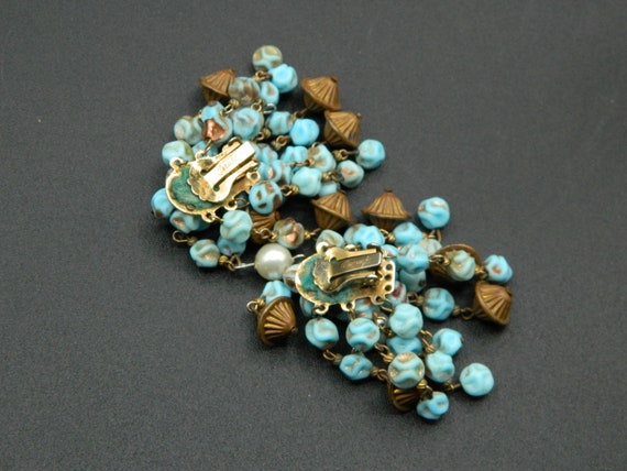 Hattie Carnegie Boho Beaded Earrings Clip-on - image 3