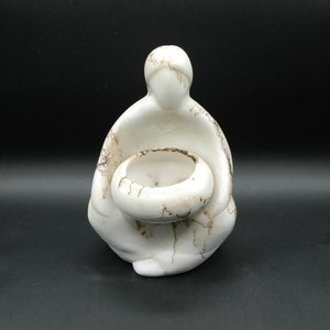 Navajo Horsehair Pottery Native Woman Sitting with Bowl, signed Vail Sr.