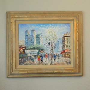 Paris Cityscape Oil Painting: Notre Dame Cathedral, Burnett Style (16x20)