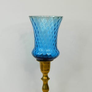 Empoli Vintage Gepunkteter Blauer Glas Votiv Kerzenhalter