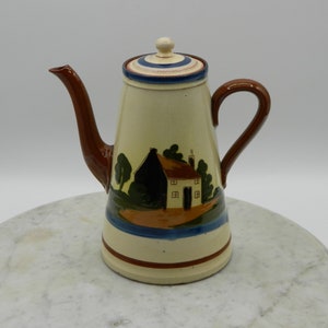 Torquay Devon Motto Ware Pottery Coffee Pot 9&quot;H