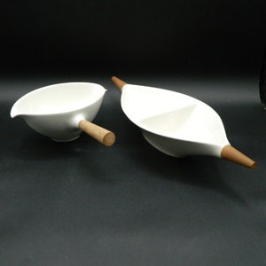 Hyalan Raymor Capri MCM Gravy Boat and Divided Bowl by Michael Lax