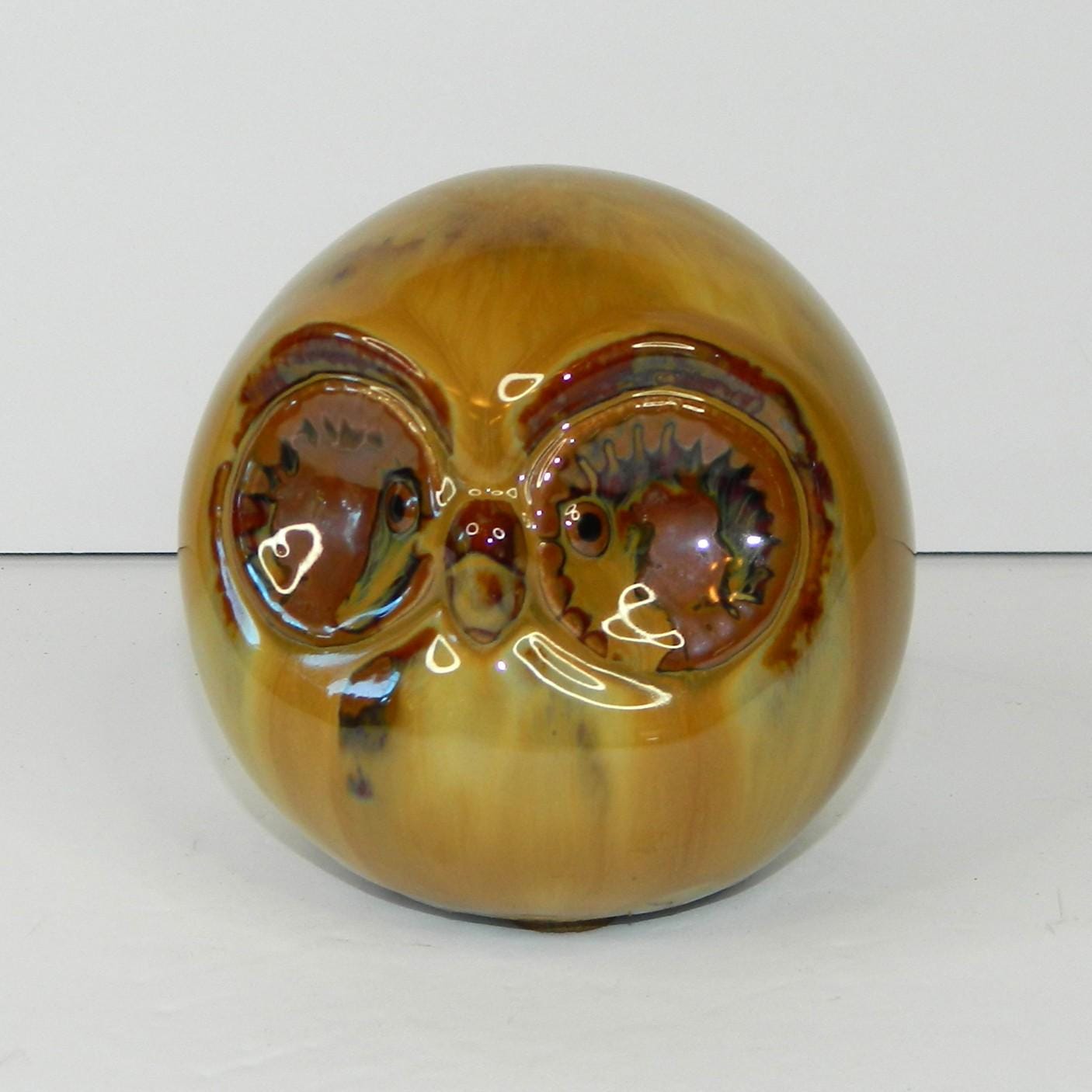 Owl Ceramic Orb MCM 3.5"H