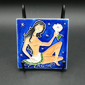 Virgo Italian Hand-painted Tile Trivet Coaster