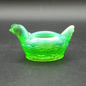 Mosser Jadeite Hen on Nest Open Salt Cellar
