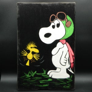 Snoopy and Woodstock Painting on Velvet