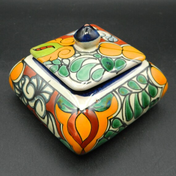 Mexican Pottery Trinket Box with Lid - image 3