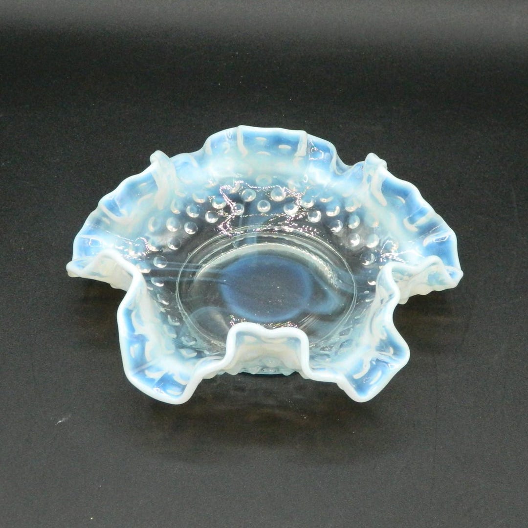 Fenton Opalescent Hobnail Ruffle Bonbon Dish - Etsy