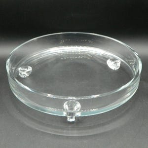Clear Glass Footed Tray Dresser Tray Candleholder 11.25&quot;rd