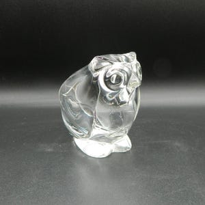 Sasaki Clear Crystal Owl Bowl Nut or Candy Dish, Votive Holder, Japan