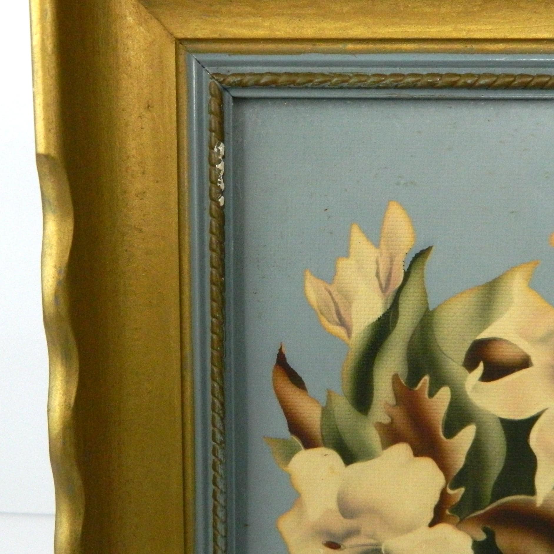 Turner Manufacturing Company Vintage Floral Print- Lilies in Blue