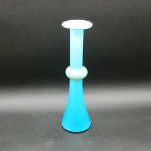 Holmegaard Carnaby Blue MCM Glass Vase 10.25&quot;H