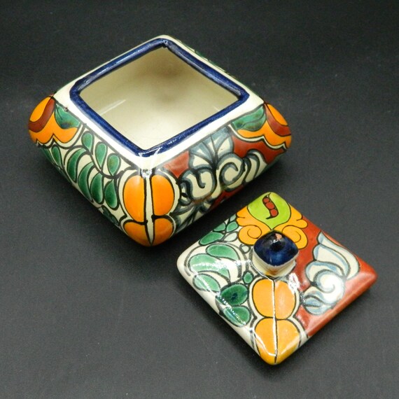 Mexican Pottery Trinket Box with Lid - image 5