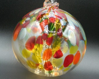 Art Glass Tree of Life Ornament Red/Yellow/Green