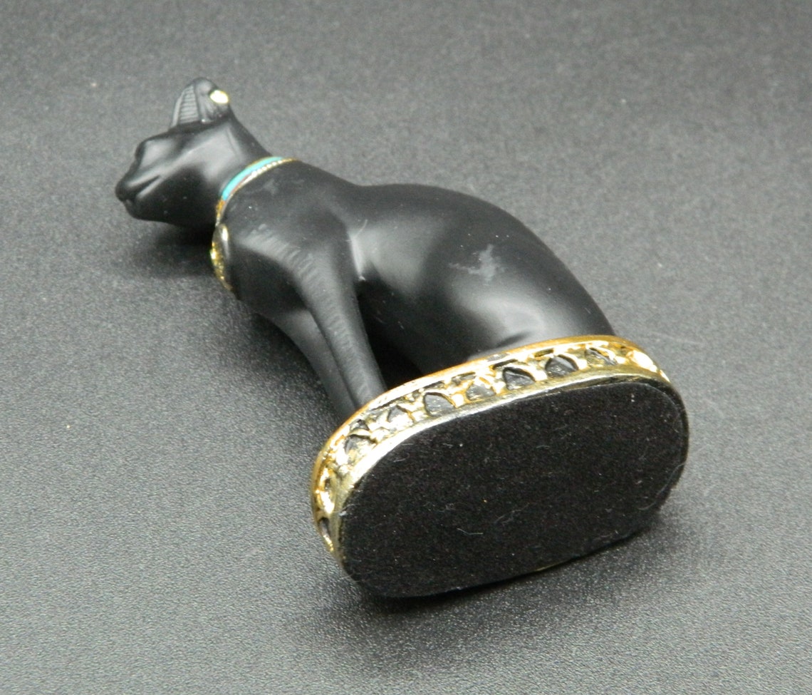 Egyptian Miniature Cat Statue Figurine 3.5h Etsy