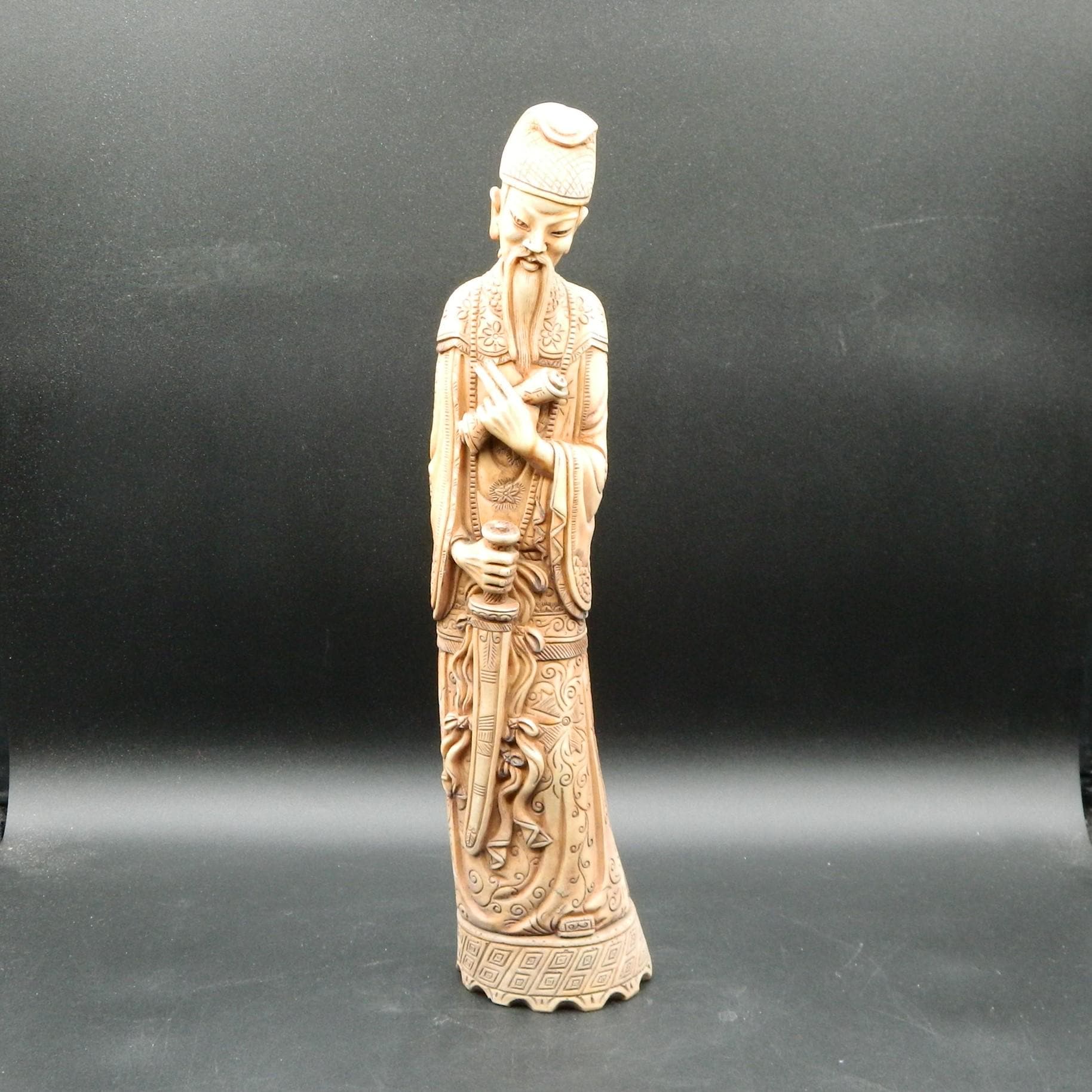 中国趣味骨董✨✨ 琉璃 彫刻 オブジェ即日配送 ZA467】長寿の神 中国美術 骨董 彫刻 桃仙人 永古之寶 置物の
