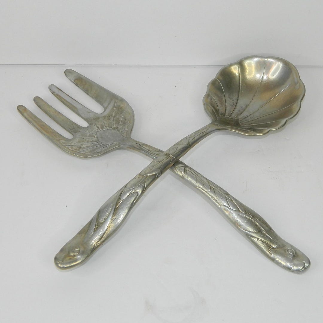 Arthur Court Cast Aluminum Bunny Rabbit Fork & Spoon Serving Set- Dated ...