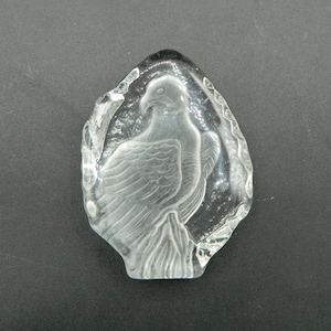 Etched Crystal Bald Eagle Paperweight Desk Display