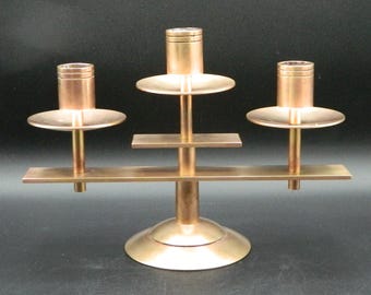 Candelabro de latón macizo MCM de Dantorp Designs, Noruega, década de 1960