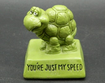Tortoise Turtle You're Just My Speed #7534 Figurine, Wallace Berrie Co., 1976