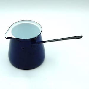 Enamelware Cobalt Blue Coffee Pot made in Yugoslavia Size 6