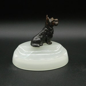 Scottie Dog Onyx Ashtray 1940&#39;s Art Deco