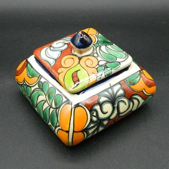 Mexican Pottery Trinket Box with Lid - image 2