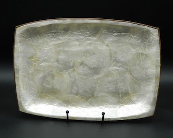 Capiz Shell Tray with Brass Trim